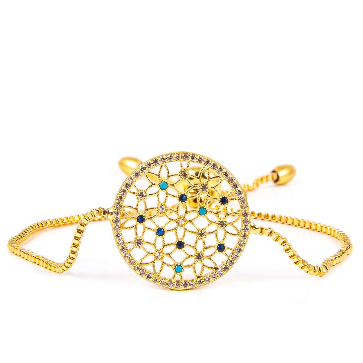 Pulsera redonda de flores grande