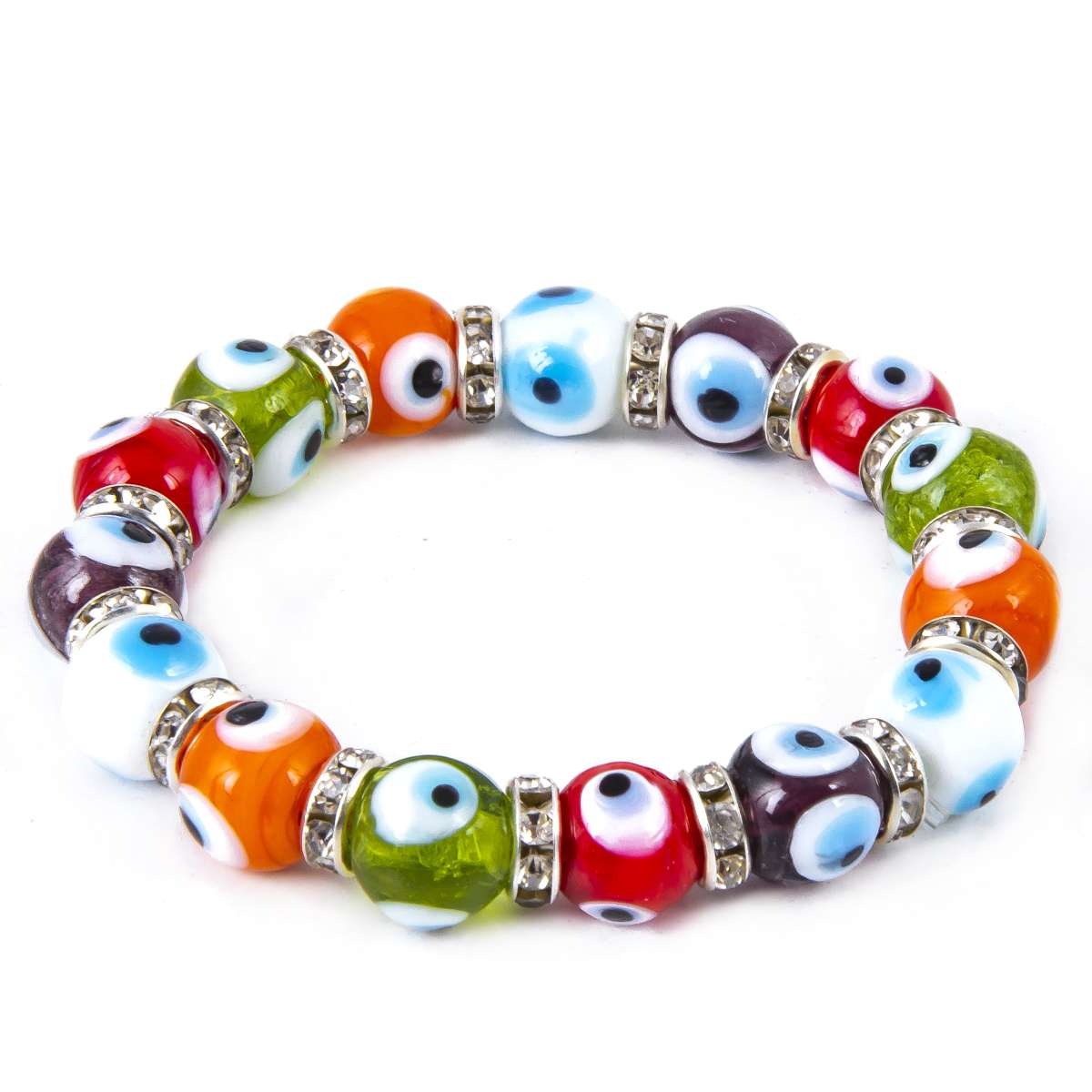 Pulsera de ojos turco en vidrio de colores