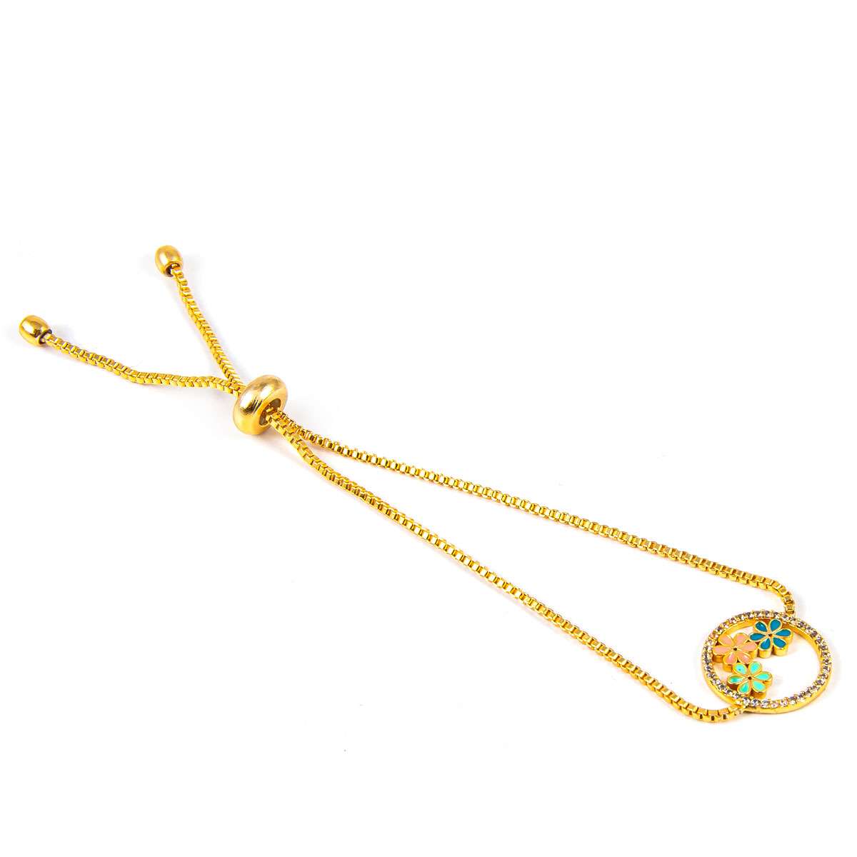 Pulsera de Ojo Turco redonda con flores